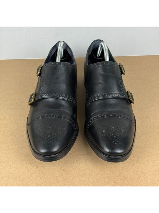 Cole Haan Jefferson Grand Double Monk Strap Shoes Mens 10 Black Leather Cap Toe main image 10
